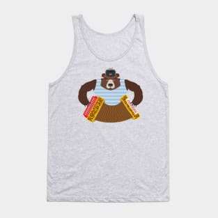 Russian Brown Bear with Accordion Tank Top